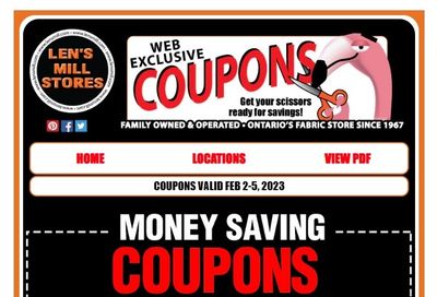 Len's Mill Stores Coupons Flyer February 2 to 5