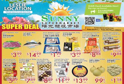 Sunny Supermarket (Leslie) Flyer February 3 to 9