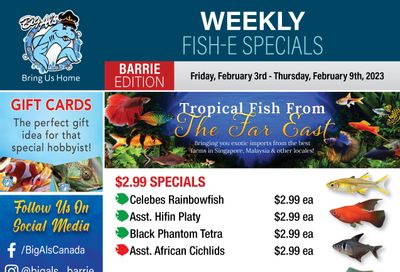 Big Al's (Barrie) Weekly Specials February 3 to 9