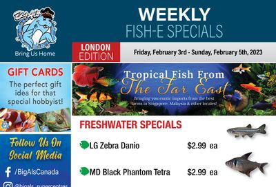 Big Al's (London) Weekend Specials February 3 to 5