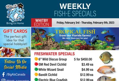 Big Al's (Whitby) Weekly Specials February 3 to 9
