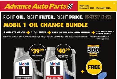 Advance Auto Parts Weekly Ad Flyer Specials February 2 to March 29, 2023