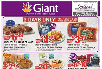 Giant Food (DE, MD, VA) Weekly Ad Flyer Specials February 3 to February 9, 2023