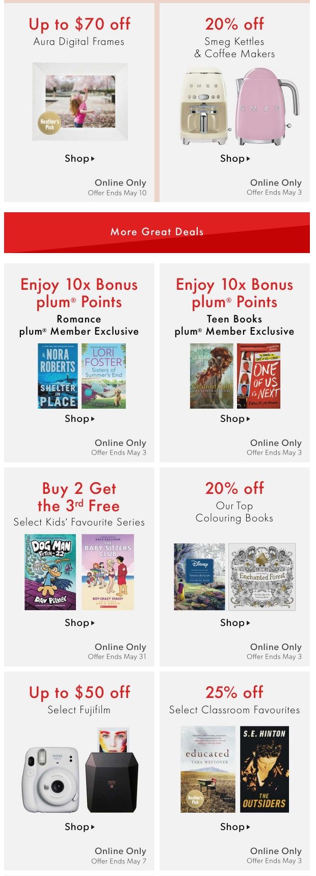 Chapters Indigo Online Deals of the Week April 27 to May 3