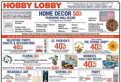Hobby Lobby Weekly Ad Flyer Specials February 5 to February 11, 2023