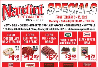 Nardini Specialties Flyer February 9 to 15