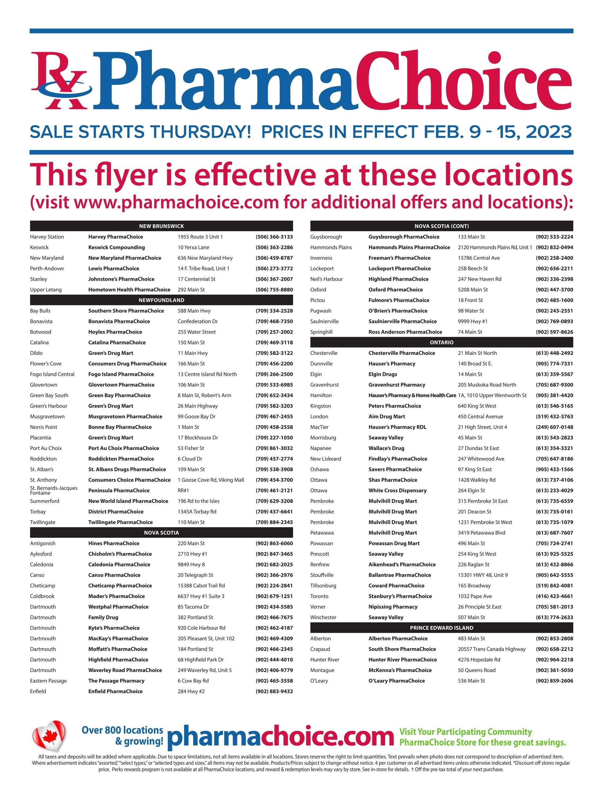 PharmaChoice (ON & Atlantic) Flyer February 9 to 15