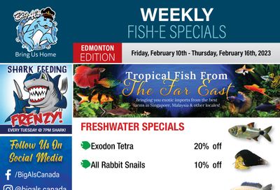 Big Al's (Edmonton) Weekly Specials February 10 to 16