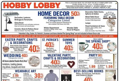 Hobby Lobby Weekly Ad Flyer Specials February 12 to February 19, 2023