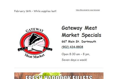 Gateway Meat Market Flyer February 16 to 22
