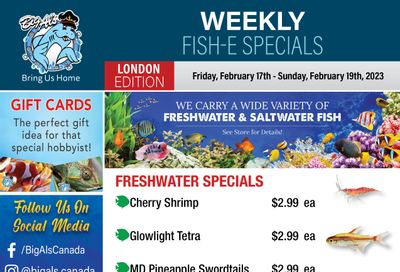 Big Al's (London) Weekend Specials February 17 to 19