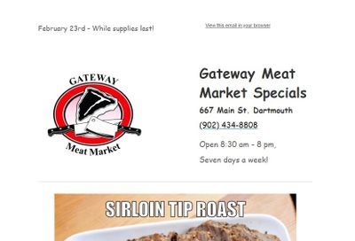Gateway Meat Market Flyer February 23 to March 1