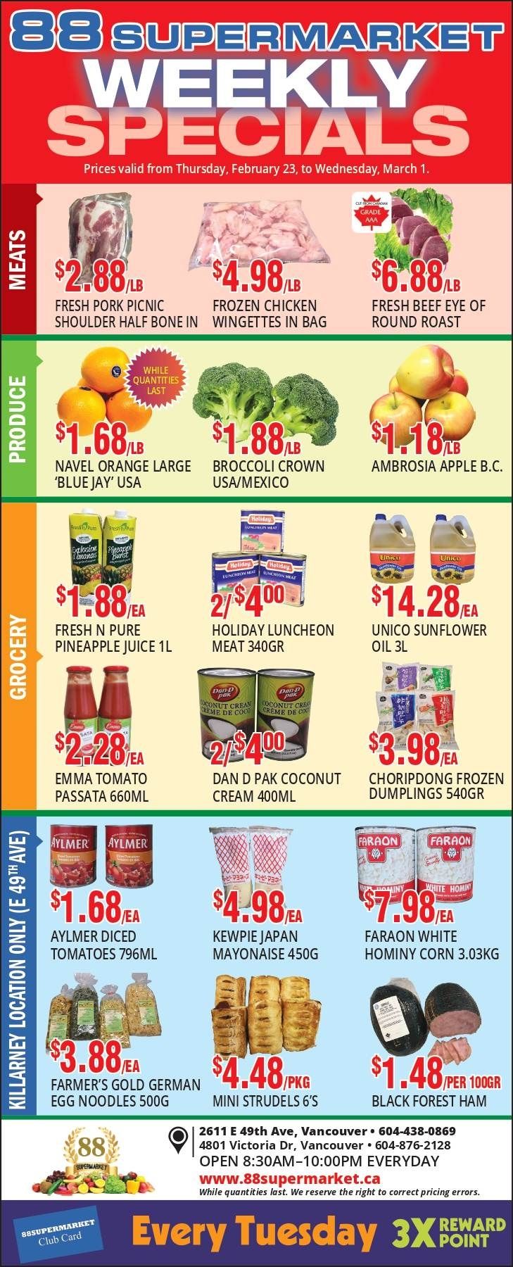 88 Supermarket Flyer February 23 to March 1