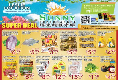 Sunny Supermarket (Leslie) Flyer February 24 to March 2