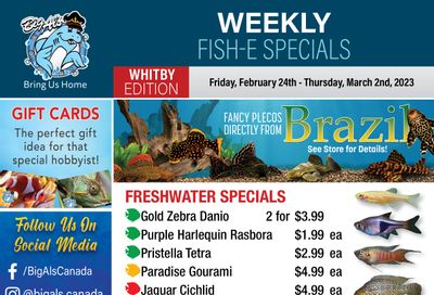 Big Al's (Whitby) Weekly Specials February 24 to March 2