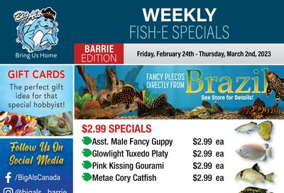 Big Al's (Barrie) Weekly Specials February 24 to March 2