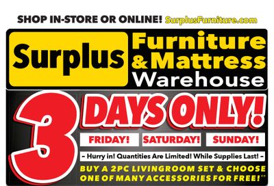 Surplus Furniture & Mattress Warehouse (Winnipeg) Flyer February 27 to March 5