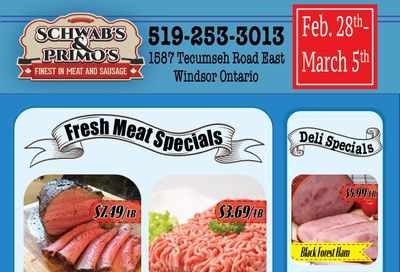 Schwab's & Primo's Flyer February 28 to March 5