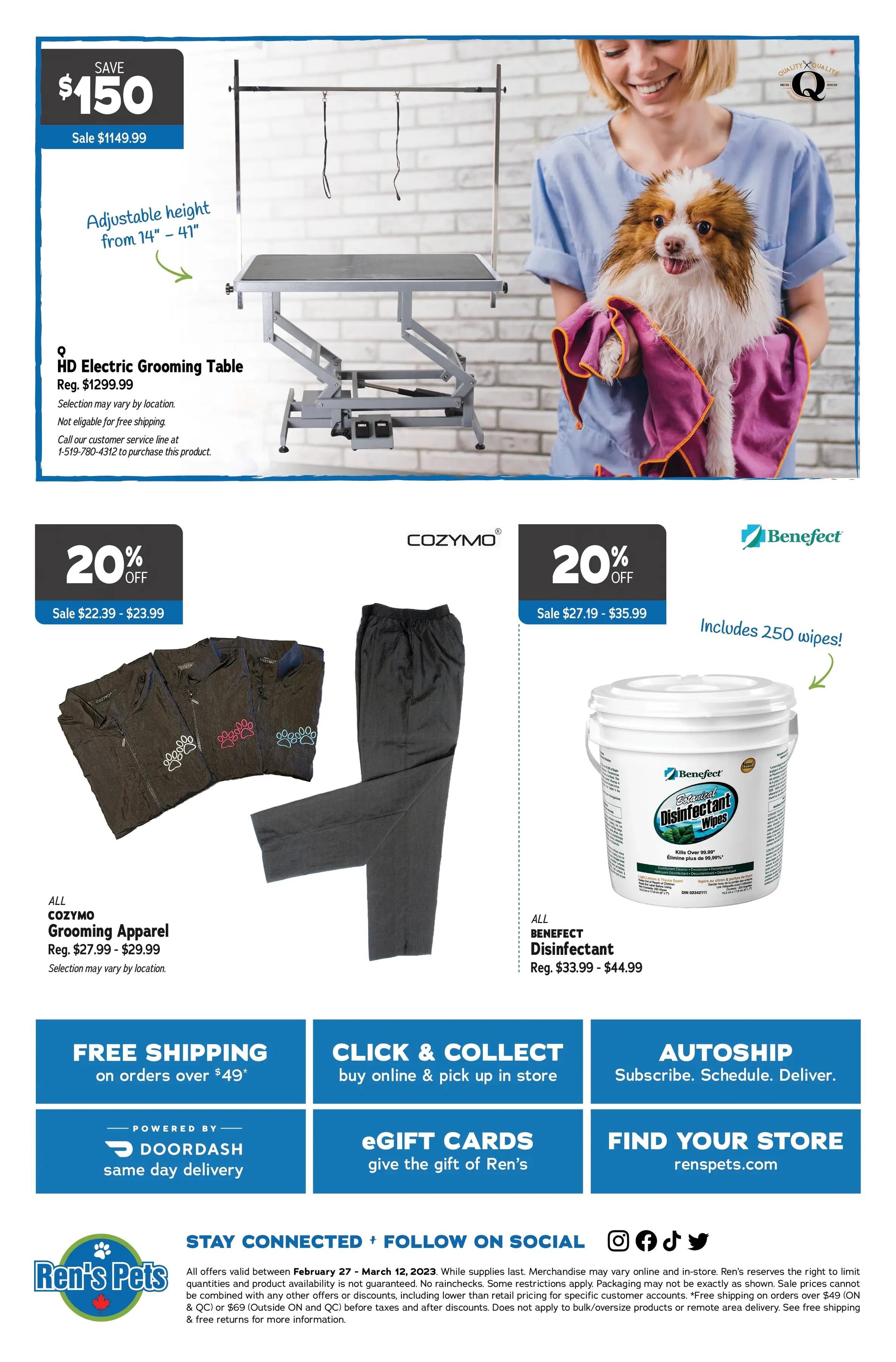 Ren's Pets Grooming Sale Flyer Flyer February 27 to March 12
