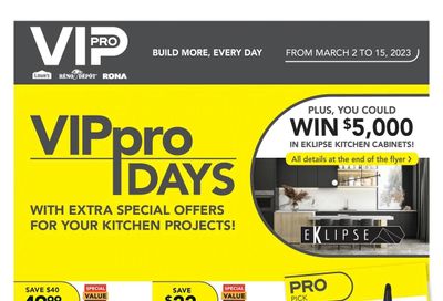 Rona (ON) VIP Pro Days Flyer March 2 to 15