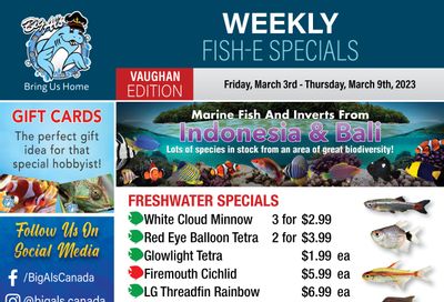 Big Al's (Vaughan) Weekly Specials March 3 to 9