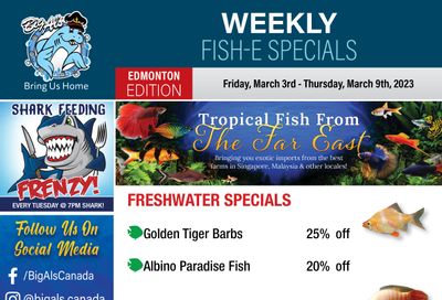 Big Al's (Edmonton) Weekly Specials March 3 to 9