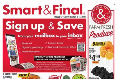 Smart & Final (CA) Weekly Ad Flyer Specials March 1 to March 7, 2023