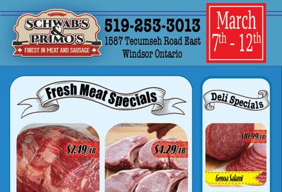 Schwab's & Primo's Flyer March 7 to 12