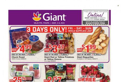 Giant Food (DE, MD, VA) Weekly Ad Flyer Specials March 3 to March 9, 2023