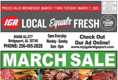 IGA (50) Weekly Ad Flyer Specials March 1 to March 7, 2023