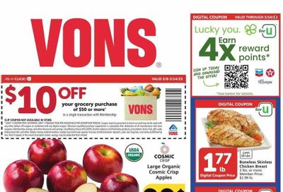 Vons (CA) Weekly Ad Flyer Specials March 8 to March 14, 2023