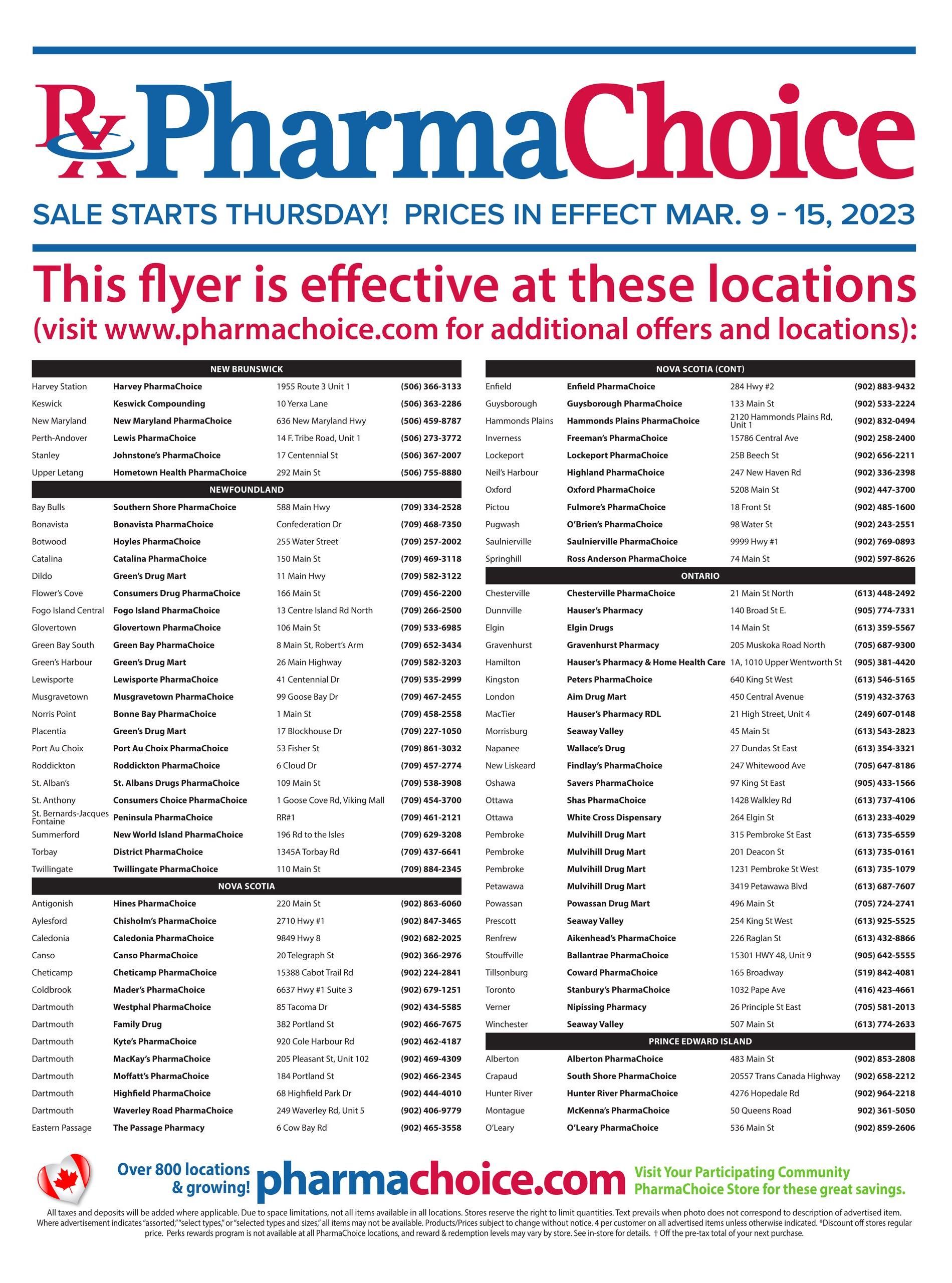 PharmaChoice (ON & Atlantic) Flyer March 9 to 15