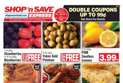 Shop ‘n Save Express (MD, PA, WV) Weekly Ad Flyer Specials March 4 to March 10, 2023