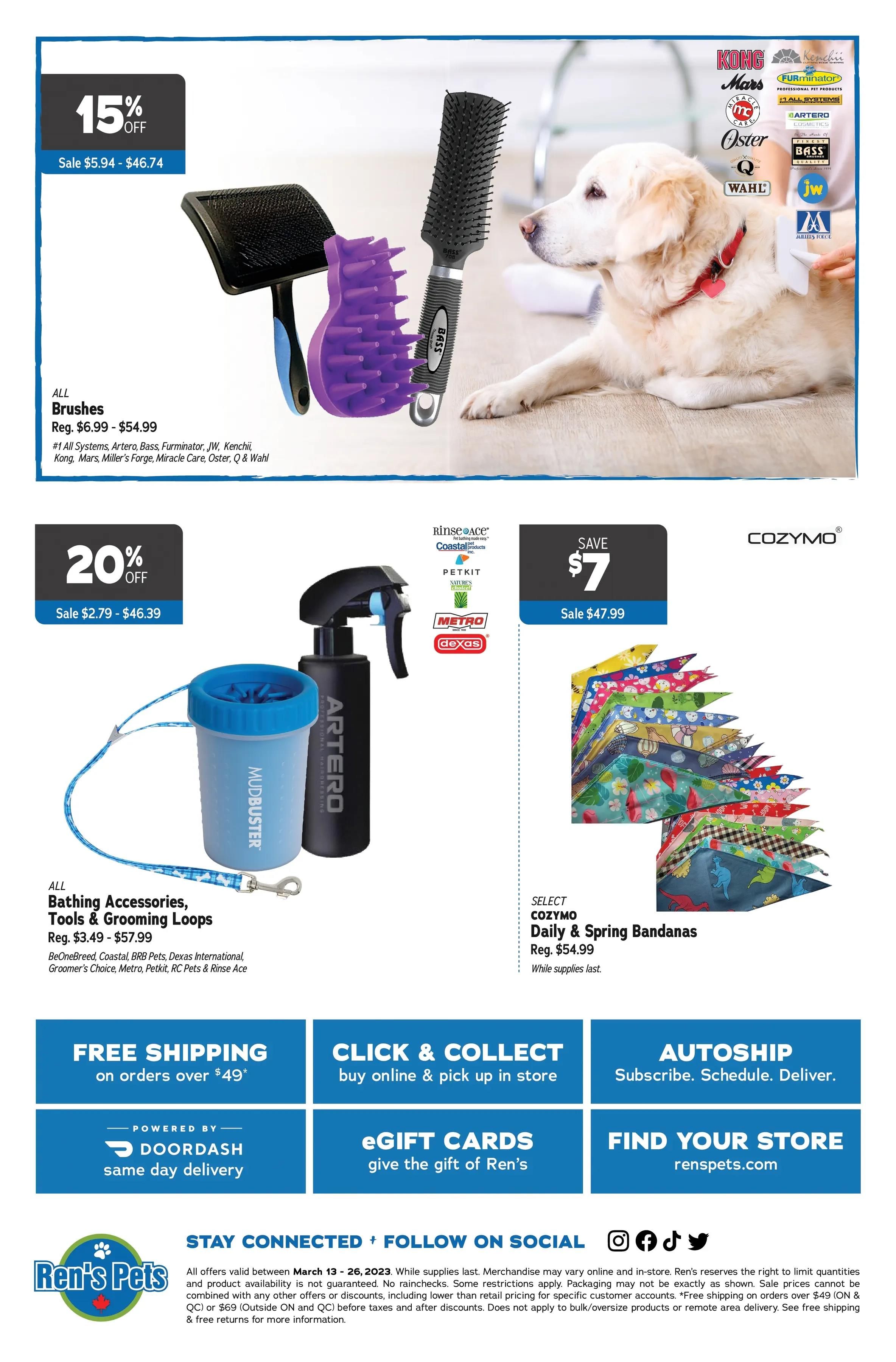 Ren's Pets Grooming Sale Flyer March 13 to 26