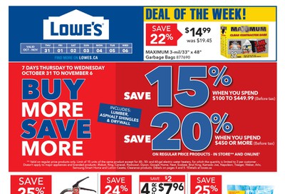 Lowe's Flyer October 31 to November 6