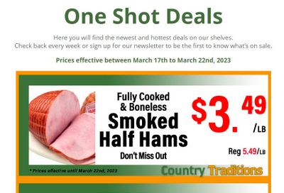 Country Traditions One-Shot Deals Flyer March 17 to 22