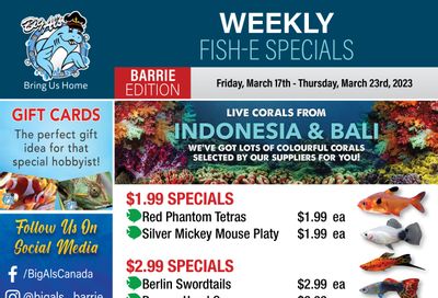 Big Al's (Barrie) Weekly Specials March 17 to 23