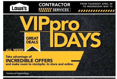 Lowe's VIP Pro Days Flyer April 30 to May 13