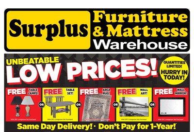 Surplus Furniture & Mattress Warehouse (Winnipeg) Flyer April 30 to May 18