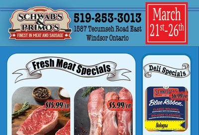 Schwab's & Primo's Flyer March 21 to 26