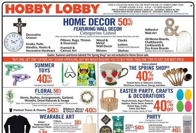 Hobby Lobby Weekly Ad Flyer Specials March 19 to March 25, 2023