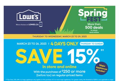 Lowe's (West) Flyer March 23 to 29