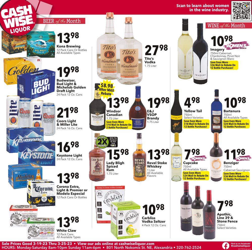 Cash Wise Liquor Only (MN) Weekly Ad Flyer Specials March 19 to March 25, 2023