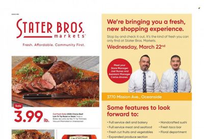 Stater Bros. (CA) Weekly Ad Flyer Specials March 22 to March 28, 2023
