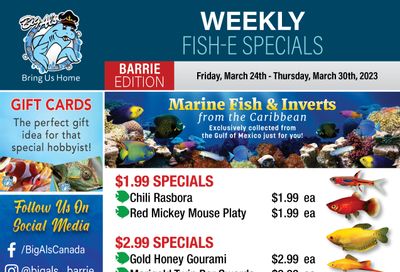 Big Al's (Barrie) Weekly Specials March 24 to 30