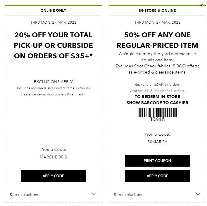 JOANN Weekly Ad Flyer Specials March 24 to March 27, 2023