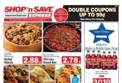 Shop ‘n Save Express (MD, PA, WV) Weekly Ad Flyer Specials March 25 to March 31, 2023
