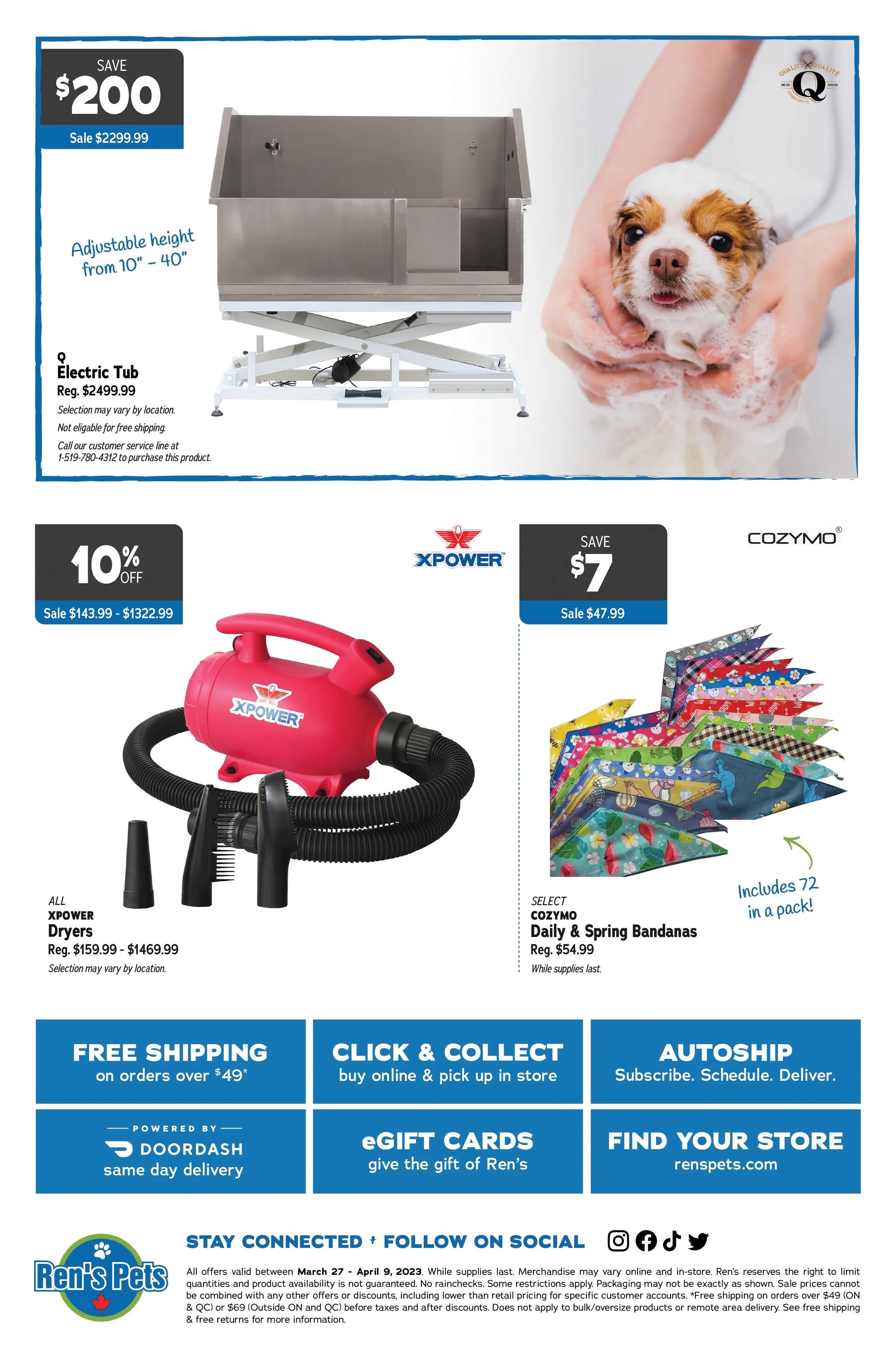 Ren's Pets Flyer March 27 to April 9