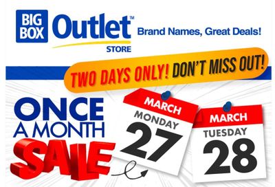 Big Box Outlet Store Flyer March 27 and 28
