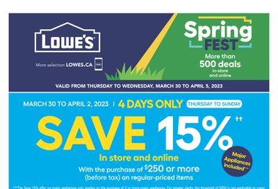 Lowe's (West) Flyer March 30 to April 5